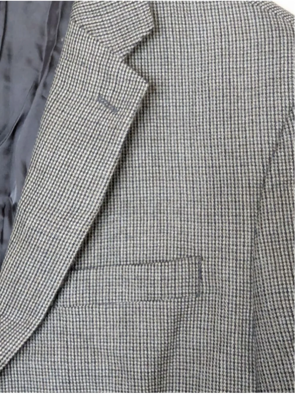 Men's LAUREN Ralph Lauren 100% Wool Gray Black Houndstooth Sport Coat 40R